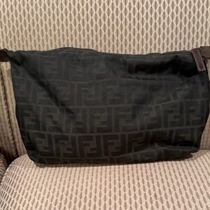 Large authentic Fendi canvas pouch